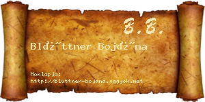 Blüttner Bojána névjegykártya